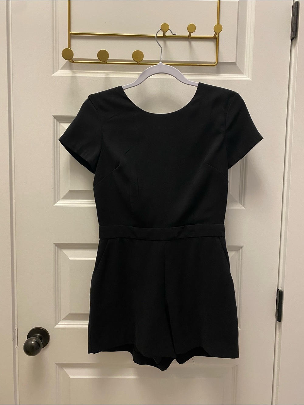 Banana Republic Black Short-Sleeve Romper